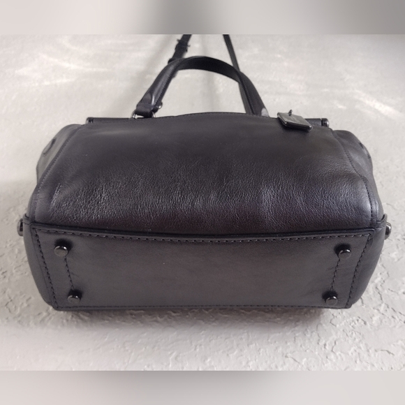 Coach Grace 20 Metallic Gray Leather Crossbody Handbag - Picture 7 of 16